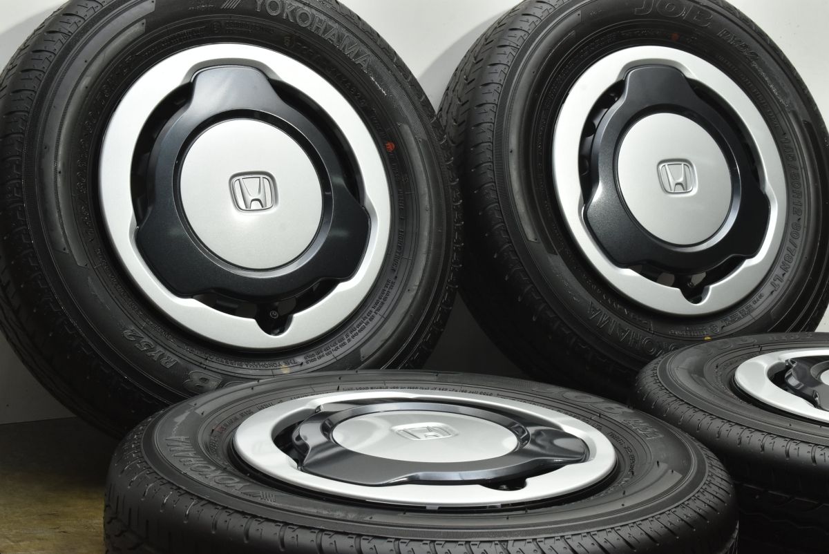 新車外し品 ホンダ N VAN 12 in 4 J 40 PCD 100 ヨコハマ JOB RY 52 145 80 R LT バモス 流用 ノーマル戻し 交換用