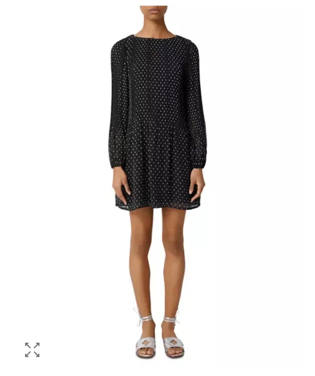  マージュ ブラック ドット ONE PIECE 36 長袖 七分袖 ひざ丈ワンピース
