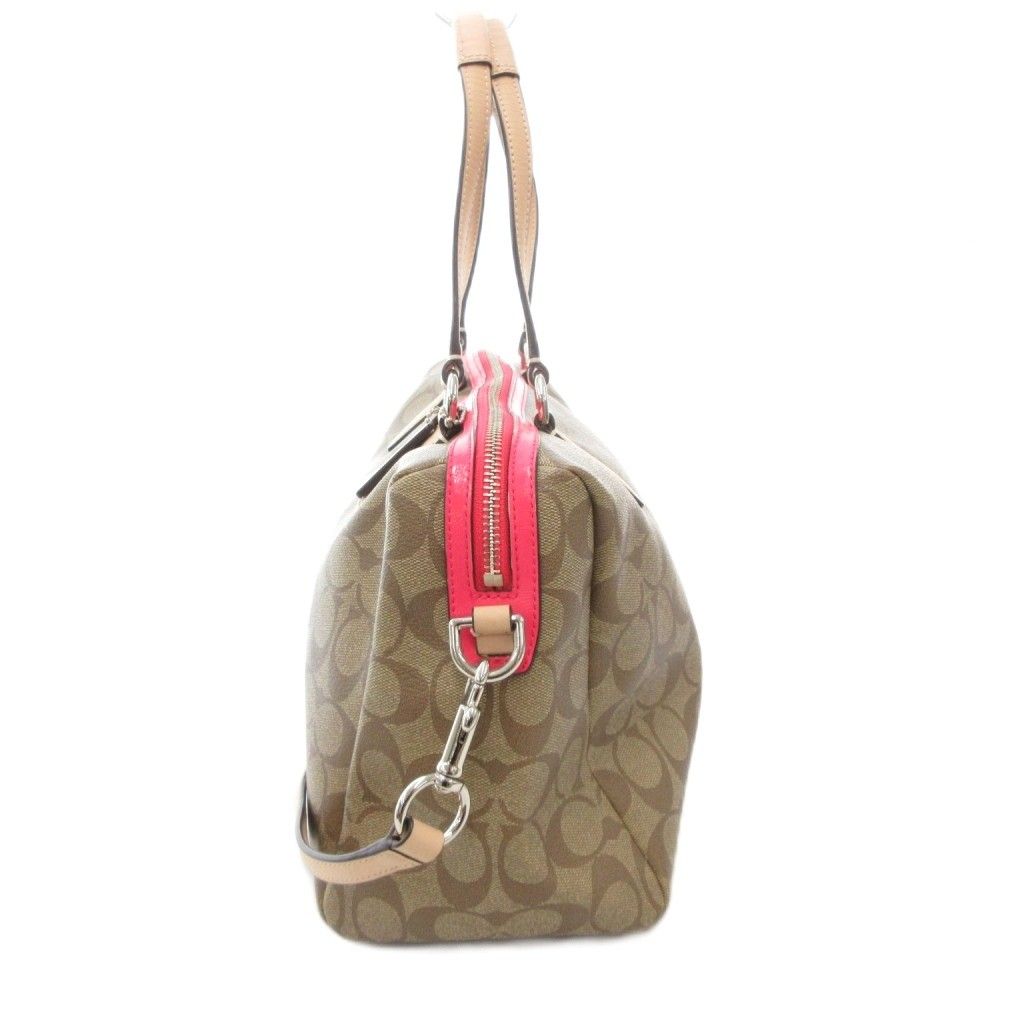 コーチ COACH シグネチャー ストライプ サッチェル ボストンバッグ