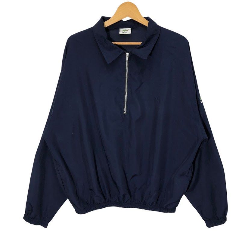 ラコステ　ナイロンジャケット　プルオーバー　ハーフジップ　ワニ刺繡　美品 LACOSTE ラコステ ハーフジップ プルオーバー ナイロンジャケット