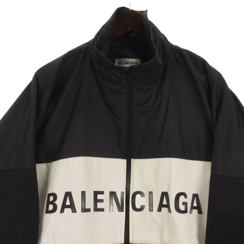 BALENCIAGA ナイロンジャケット 黒/白　34 BALENCIAGA ナイロンジャケット シャカシャカ バレンシアガ
