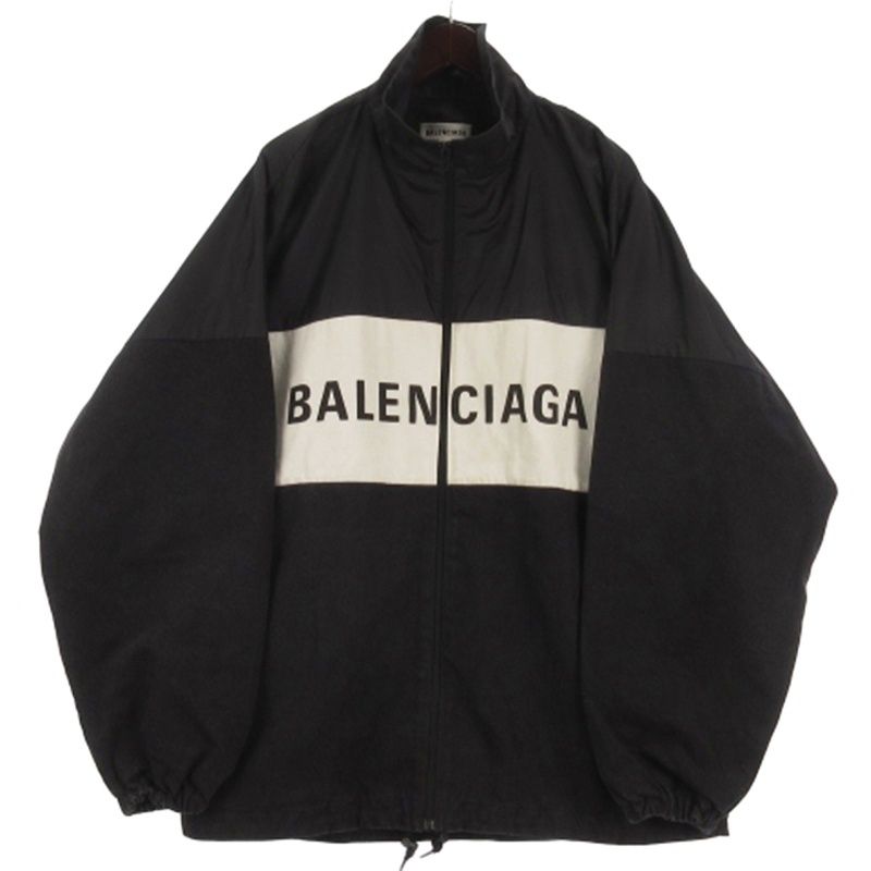 Balenciaga トラックジャケット バレンシアガ BALENCIAGA ロゴプリント デニム切替 ナイロントラック