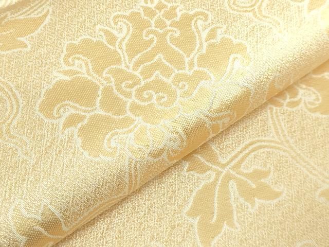 平和屋着物○極上 龍村晋謹製 全通柄袋帯 名物金地二重蔓大牡丹金襴