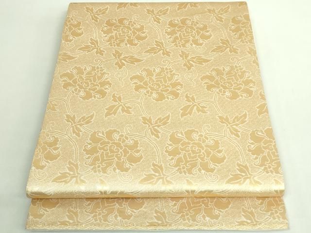 平和屋着物○極上 龍村晋謹製 全通柄袋帯 名物金地二重蔓大牡丹金襴