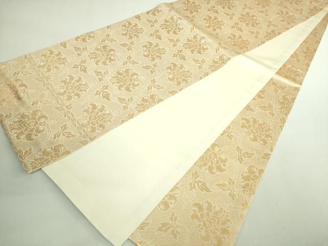 平和屋着物○極上 龍村晋謹製 全通柄袋帯 名物金地二重蔓大牡丹金襴