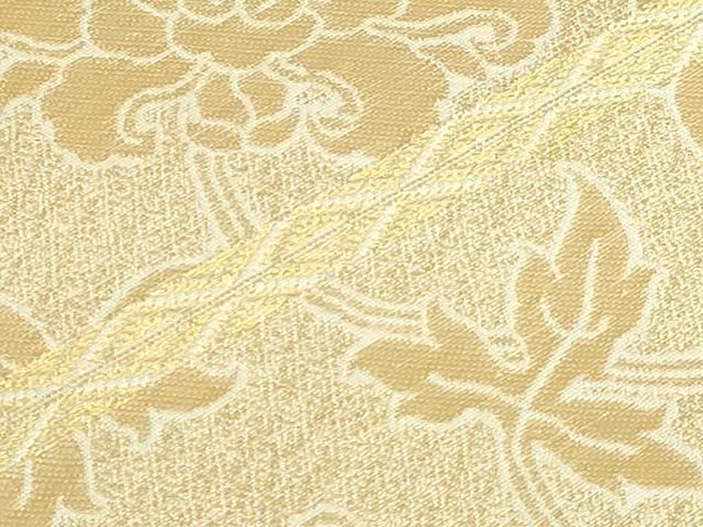 平和屋着物○極上 龍村晋謹製 全通柄袋帯 名物金地二重蔓大牡丹金襴