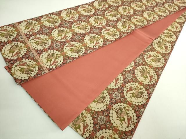 平和屋着物○極上 龍村美術織物 たつむら 全通柄袋帯 獅子狩文錦 逸品