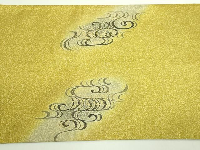 平和屋着物○極上 人間国宝・羽田登喜男 綴れ 太鼓柄袋帯 鴛鴦 金彩 銀