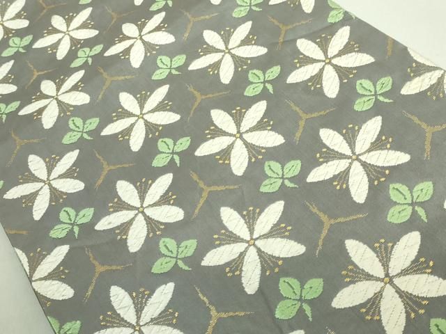 平和屋着物● 上 西陣 河合美術織物謹製 六通柄袋帯 唐織 亀甲花文 金糸 kh 6