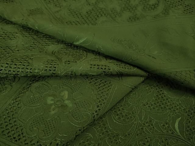 平和屋着物● 上 中国三大刺繍 スワトウ刺繍 汕頭刺繍 相良刺繍 総刺繍 訪問着 色無地 革色 花唐草文 kh 6