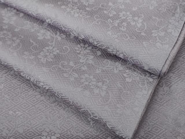 平和屋着物● 上 色無地 花唐草地紋 薄葡萄色 kh 6