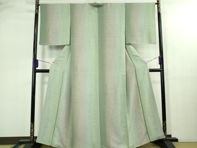 平和屋着物● 上 小紋 お召地 花唐草 名物裂地紋 暈し染め ♥ kh 6