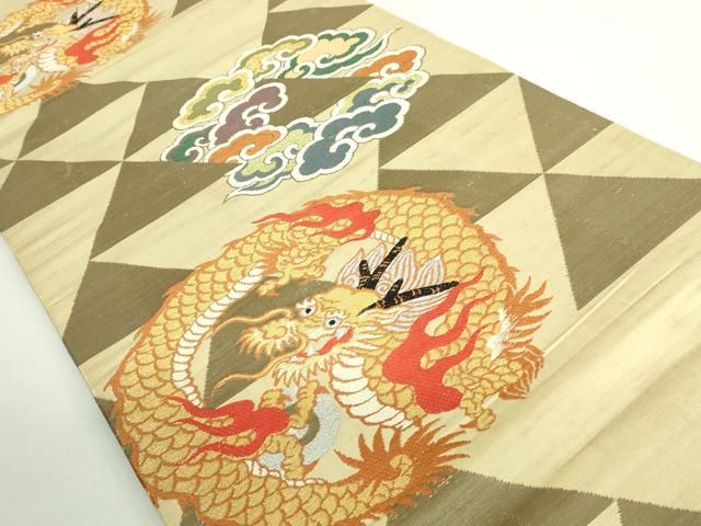 平和屋着物● 上 アンティーク 大正ロマン 丸帯 雲龍 金銀糸 kh 6