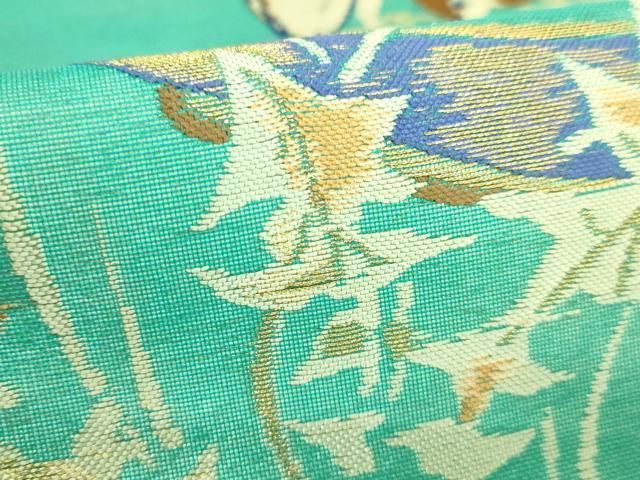  平和屋着物● 上 アンティーク 大正ロマン 九寸名古屋帯 雀 金糸 kh 6 名古屋帯 帯