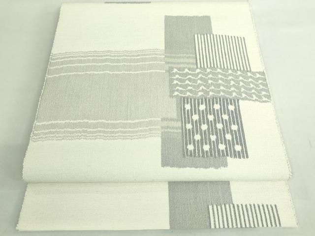 平和屋着物● 上 結城紬 奥順謹製 八寸名古屋帯 型紙捺染絣 型手彫 近藤恵貞 手捺染 中川主計 証紙付き kh 6