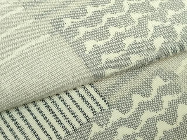 平和屋着物○極上 結城紬 奥順謹製 八寸名古屋帯 型紙捺染絣 型手彫