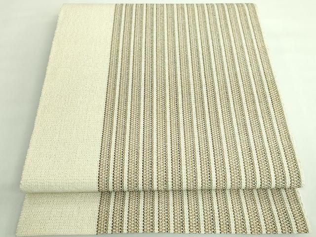 平和屋着物＊極上 夏物 八寸名古屋帯 手織 赤城玉 絹藤布 木渋草木色