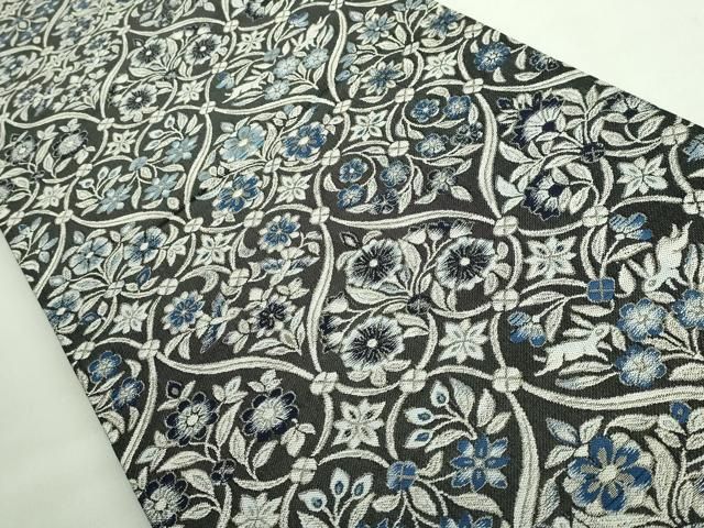 平和屋着物● 上 六通柄袋帯 中西桂秀 天然灰汁醗酵建本藍染 銀糸 kh 6