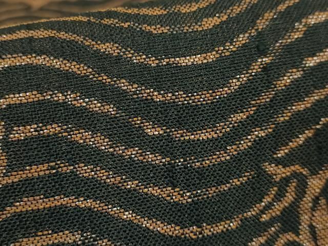 平和屋着物○極上 勝山織物 六通柄袋帯 荒磯 黒地 逸品 DZAB2696kh6