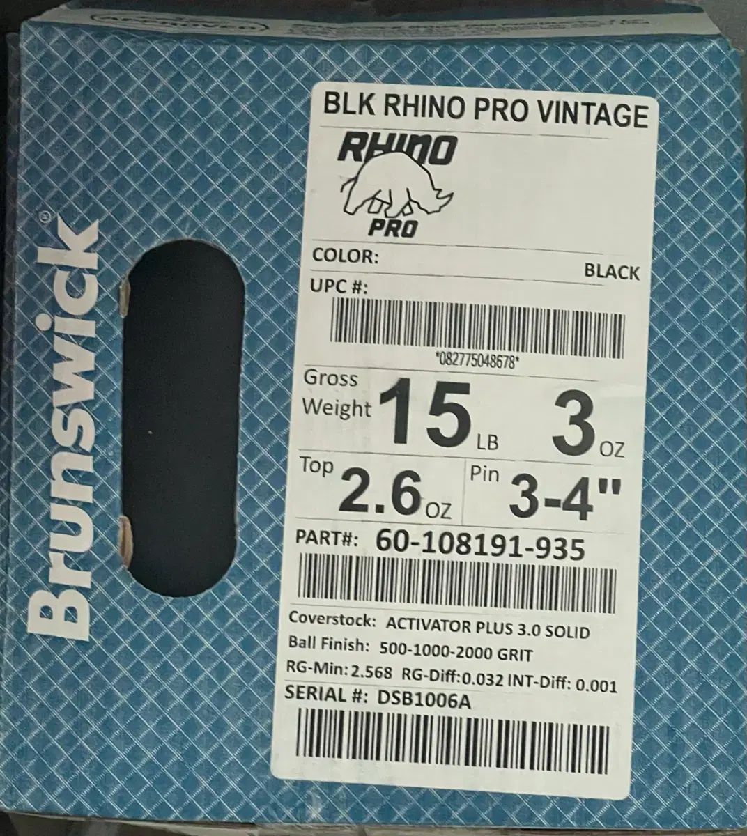 ブランズウィック ライノ プロ ブラック 15 パウンド ボーリング