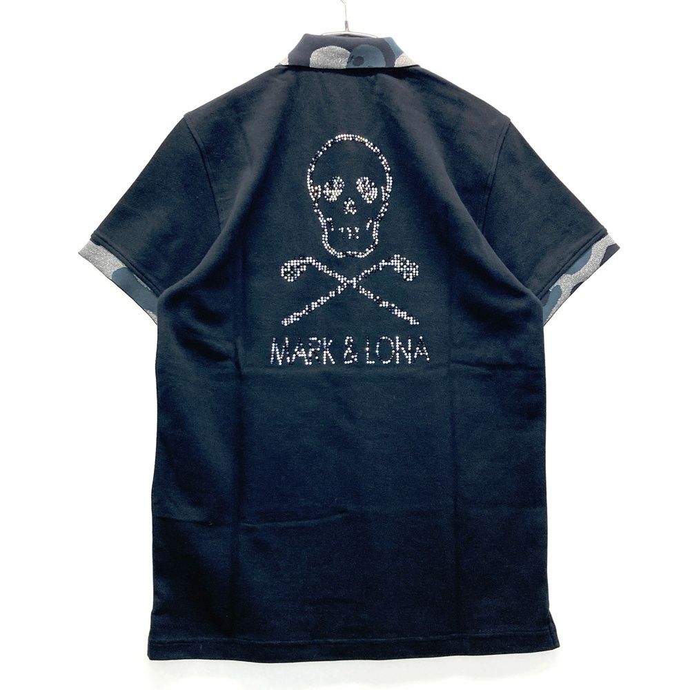 サイズ：M MARK&LONA マークアンドロナ 半袖ポロシャツ ブラック系