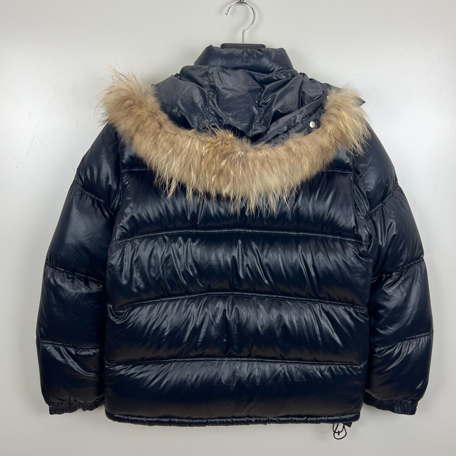 K-SWISS y2k style Fur shiny down jacket L ケースイス ファーフード 