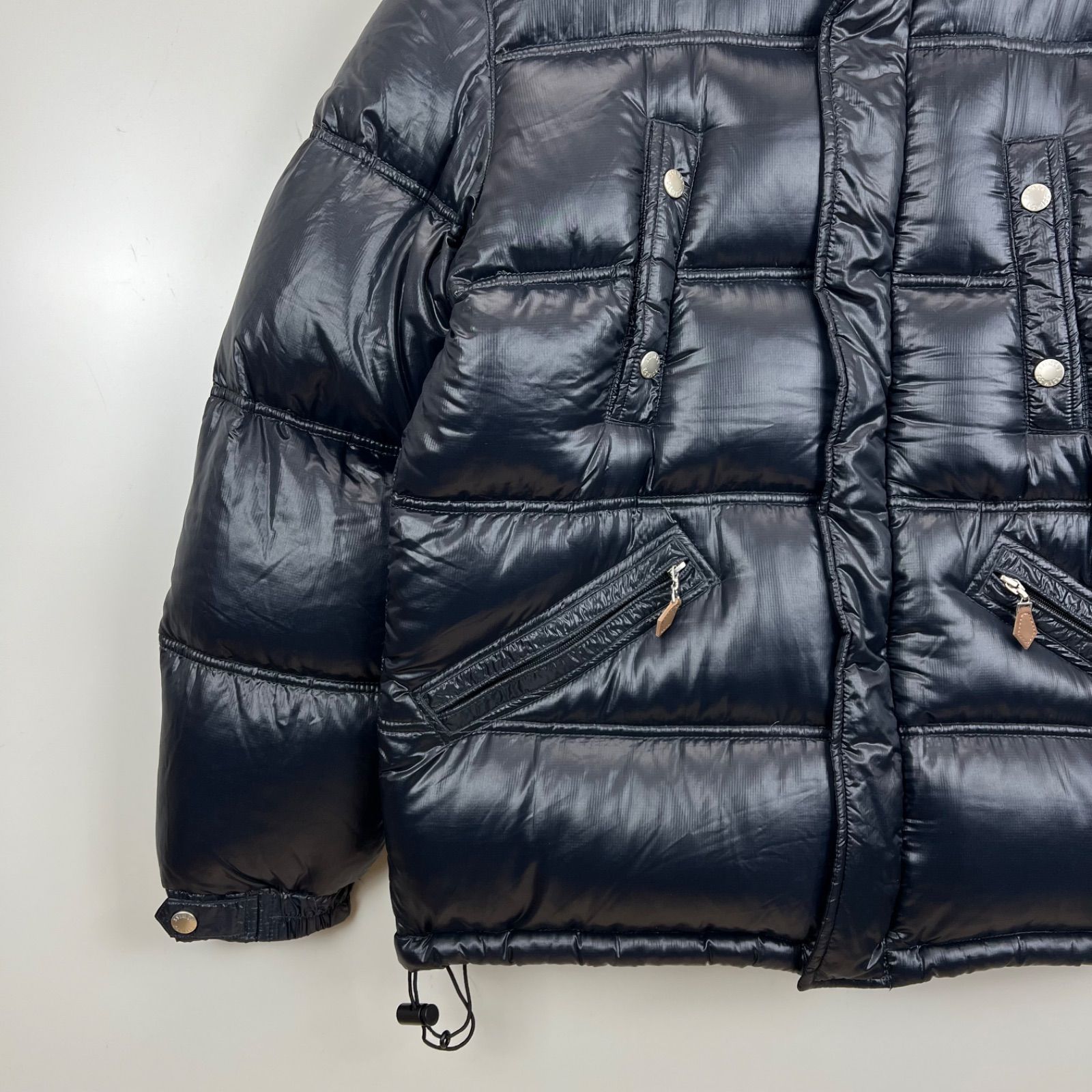 K-SWISS y2k style Fur shiny down jacket L ケースイス ファーフード 