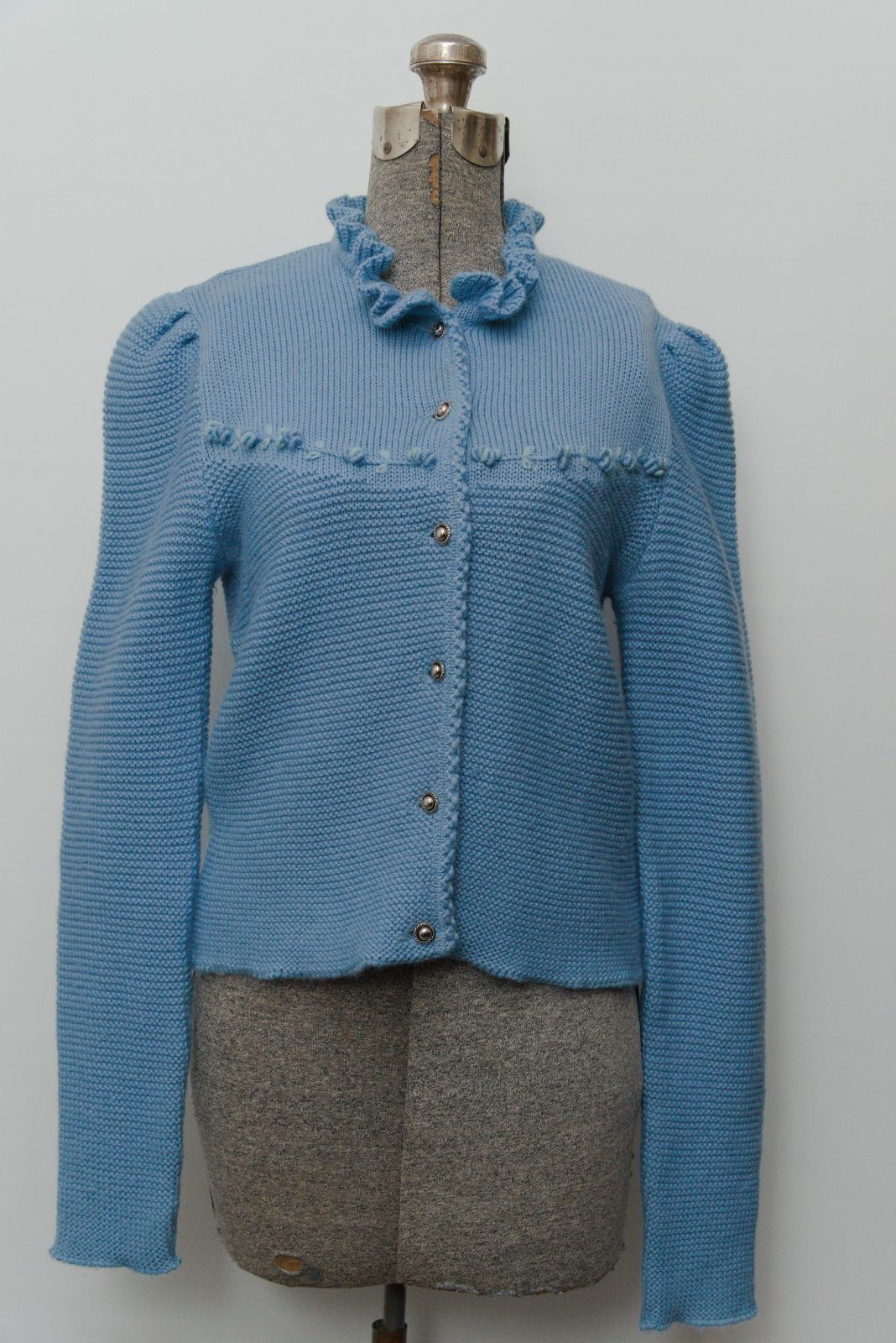 ユーロ 古着 ALWA フリルカラー チロリアン カーディガン チロルカーデ