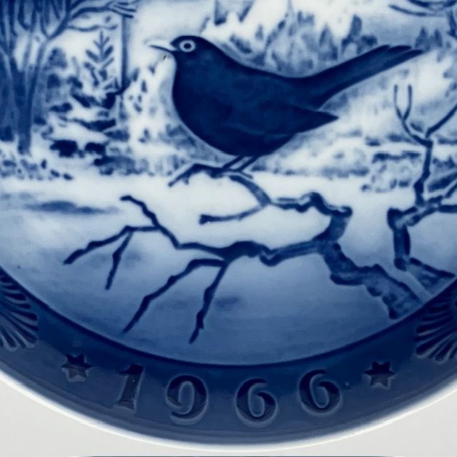 ロイヤルコペンハーゲン イヤープレート 1966年 「Blackbird at