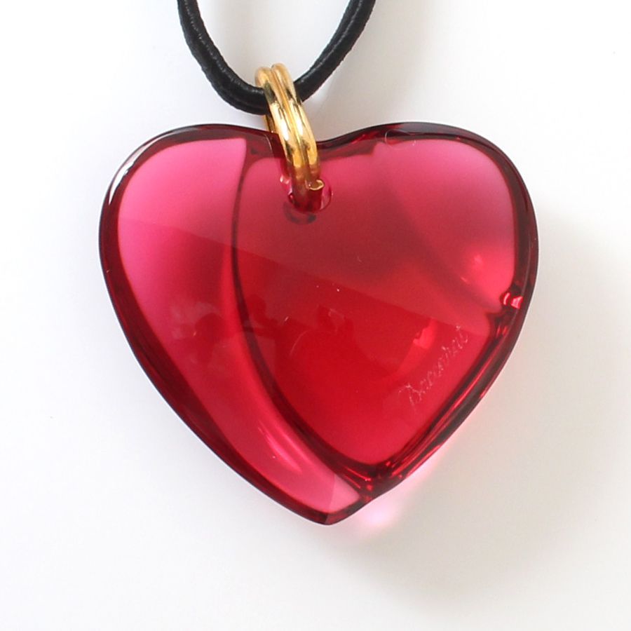 MNL25049 美品 Baccarat バカラ クリスタルハート ネックレス