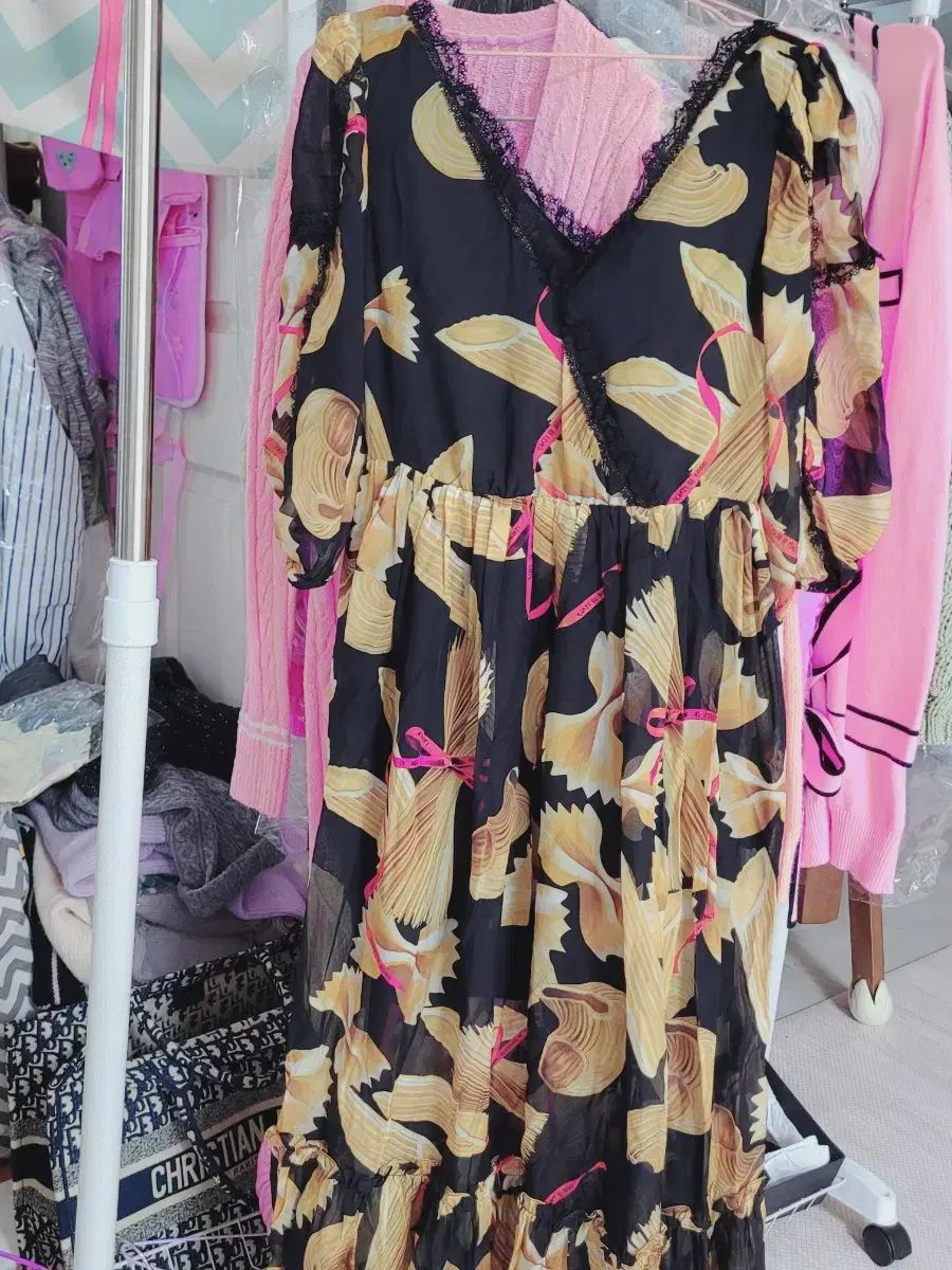 シフォンパスタ リボンワンピース