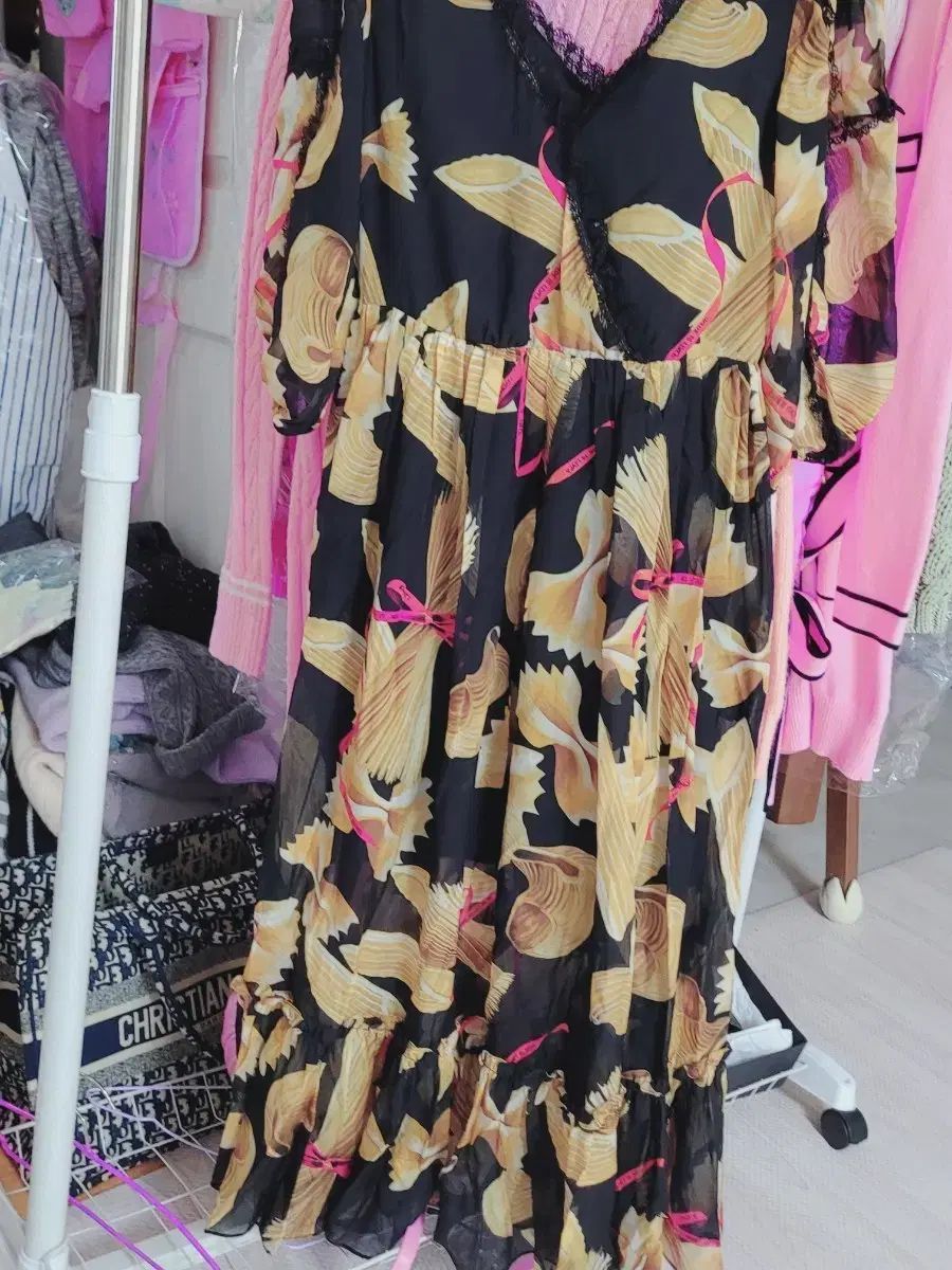 シフォンパスタ リボンワンピース