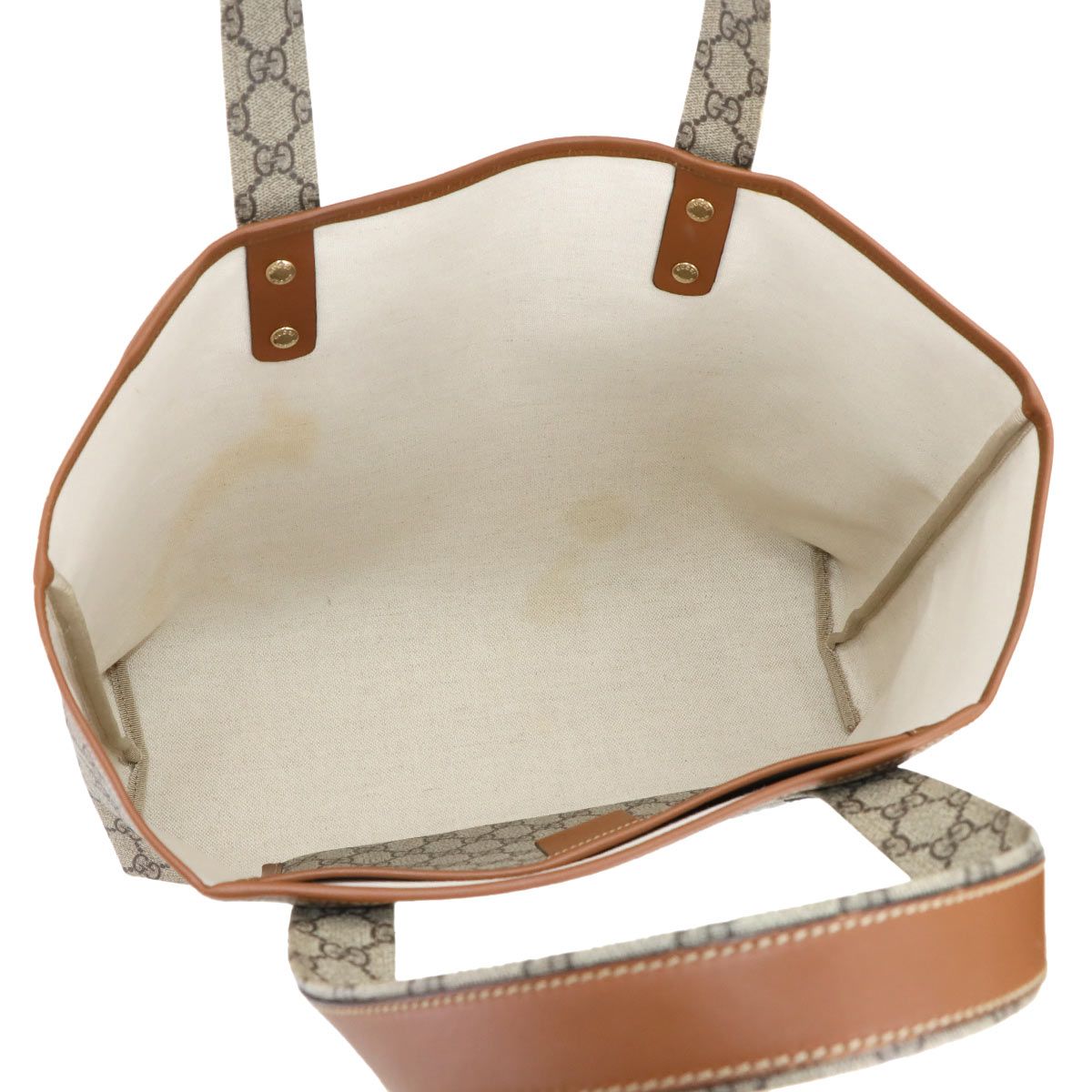 グッチ GUCCI GGスプリーム トート バッグ PVC レザー ベージュ