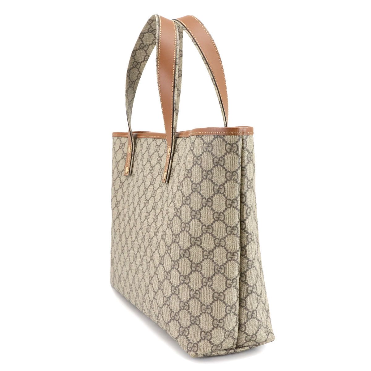 ✨美品✨ グッチ GGスプリーム トートバッグ ベージュ×ブラウン グッチ GUCCI GGスプリーム トート バッグ PVC レザー ベージュ