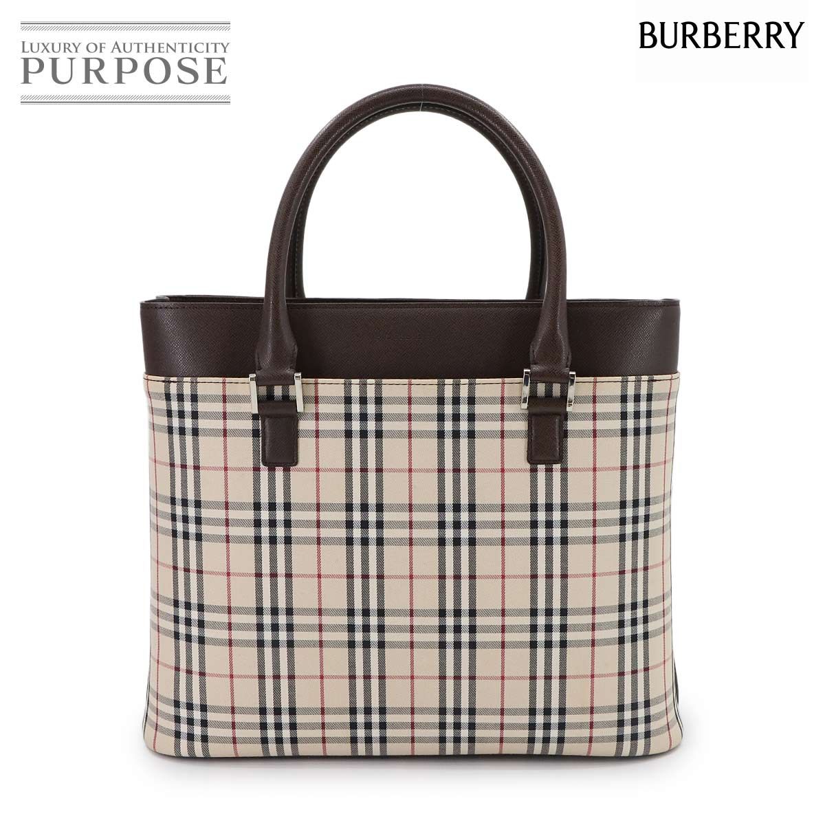 新品同様 バーバリー BURBERRY ノバチェック トート バッグ キャンバス