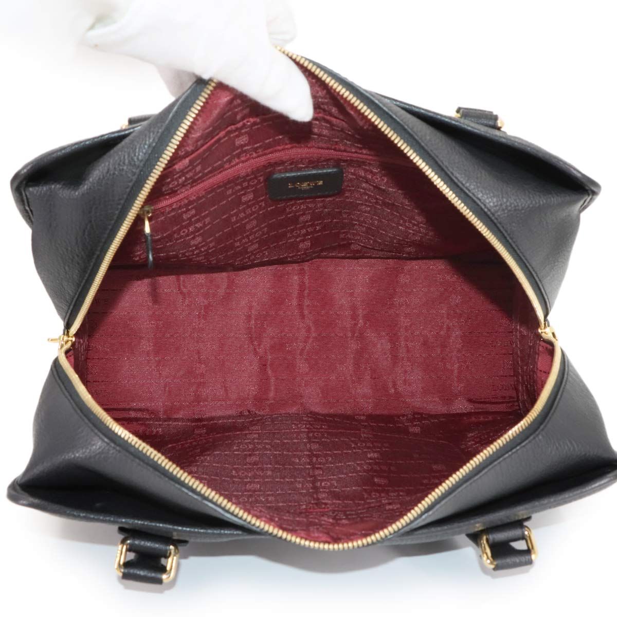 新品同様 ロエベ LOEWE アマソナ 36 ハンド バッグ レザー ブラック