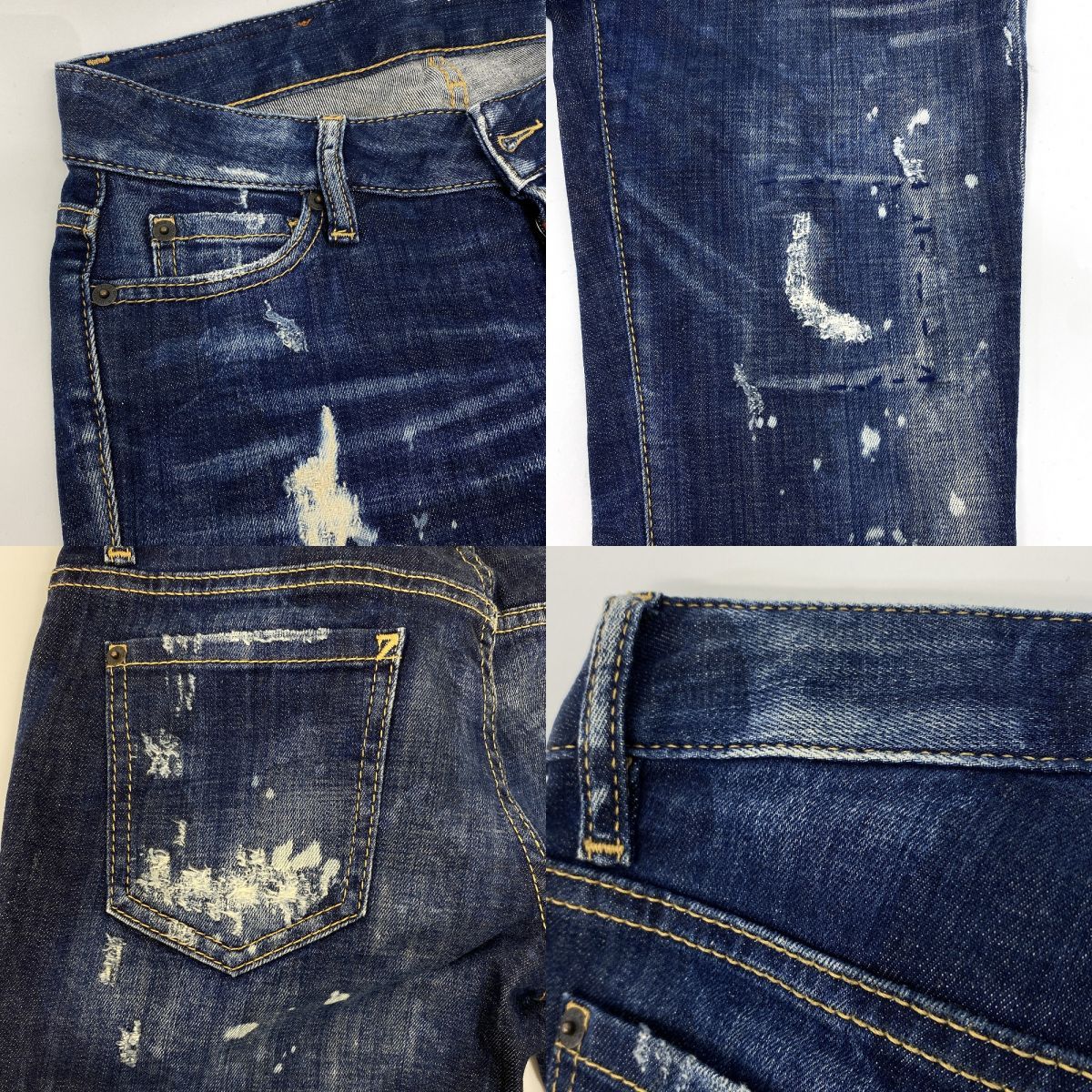 スキニーデニムパンツ ボタンフライ