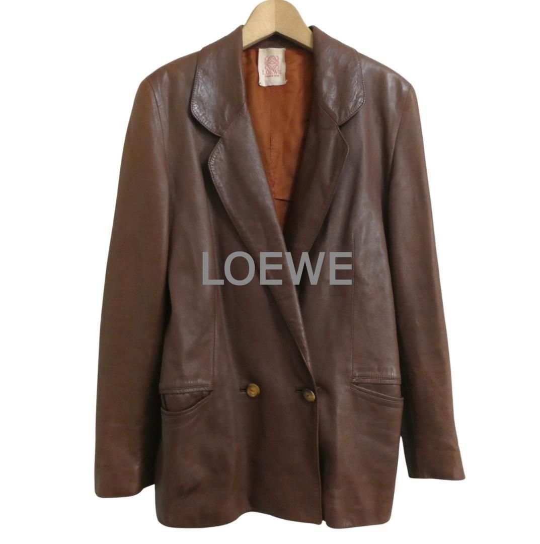 ロエベ　レザージャケット　サイズ38 LOEWE ロエベ サイズ38 レザー ミドル丈 ダブルブレスト テーラード