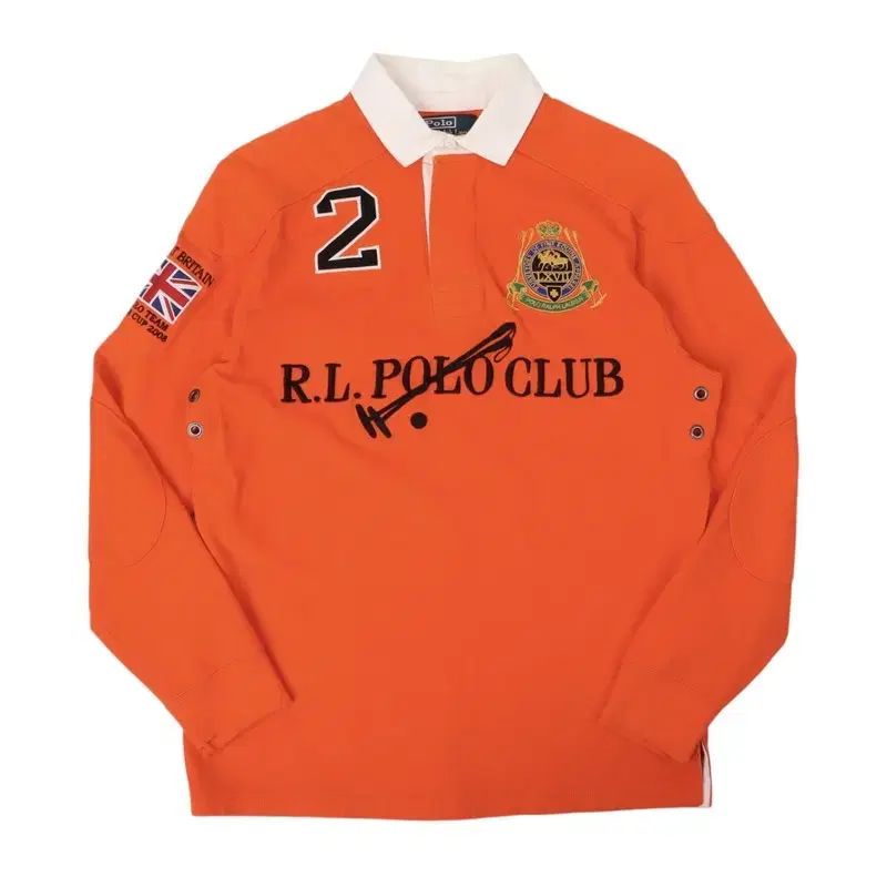 ポロラルフローレン オレンジ RL P C ブリティッシュ ラグビー Tシャツ