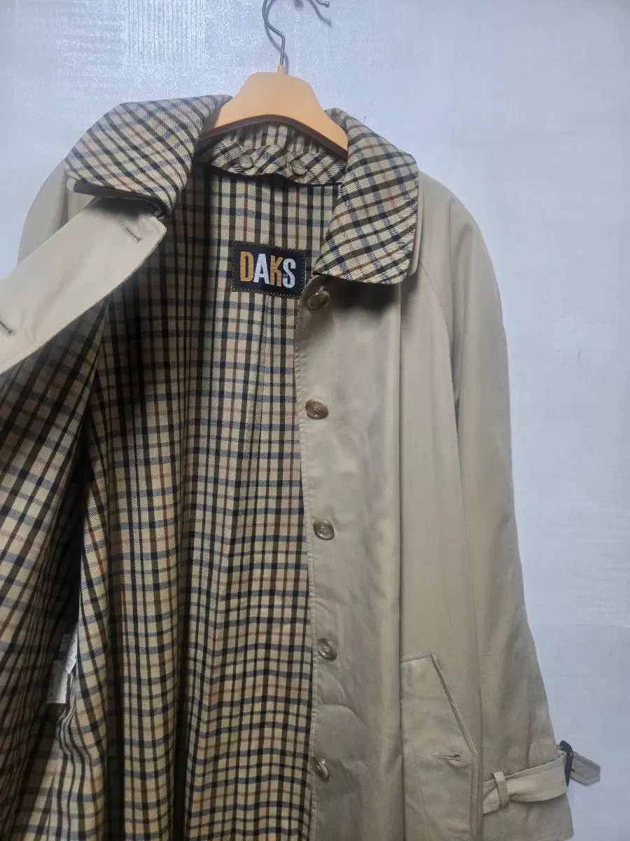 ダックス チェック裏地 ヴィンテージ ロング トレンチコート 94-165