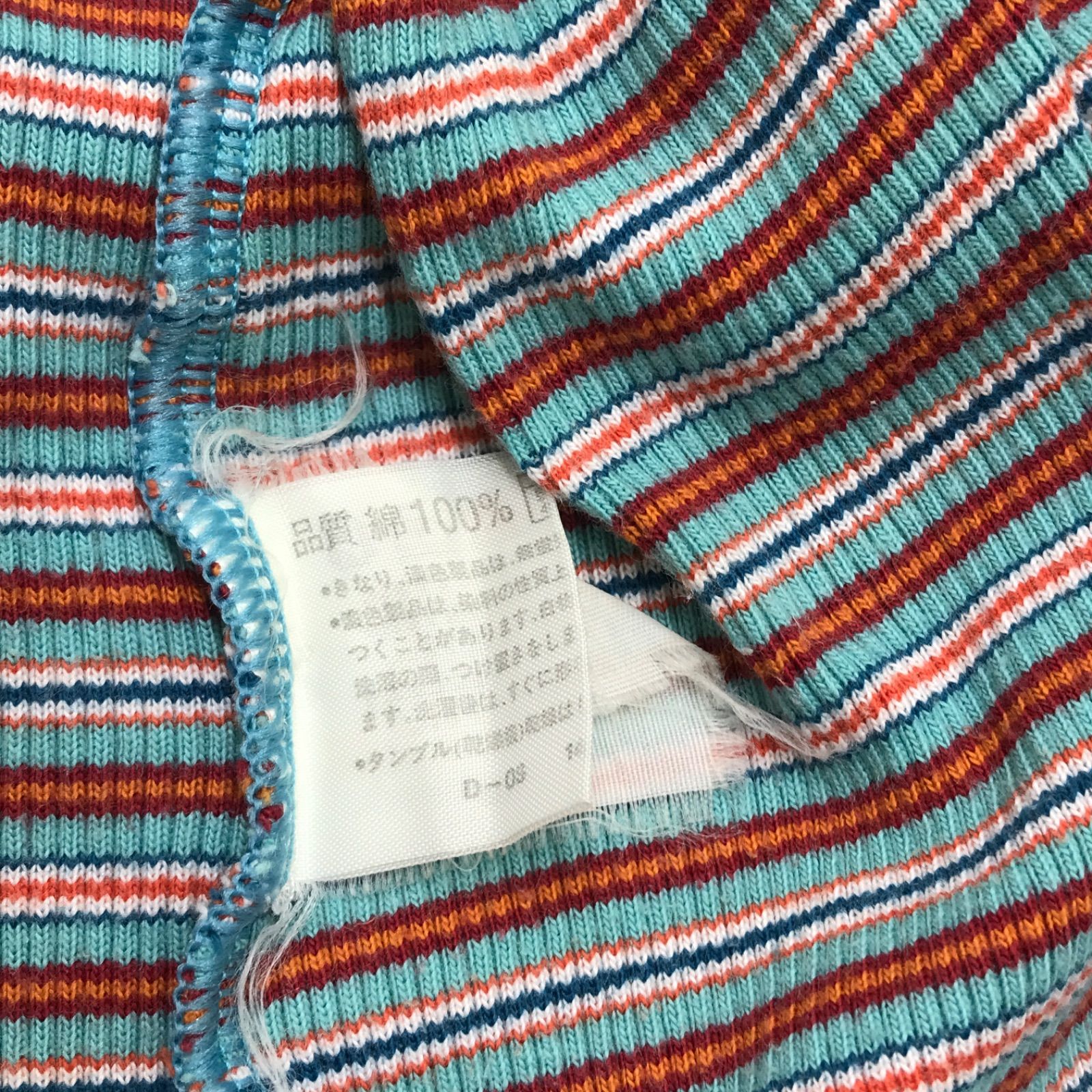 M12069 90s HANG TEN ハンテン マルチボーダー Tシャツ コットン 中国