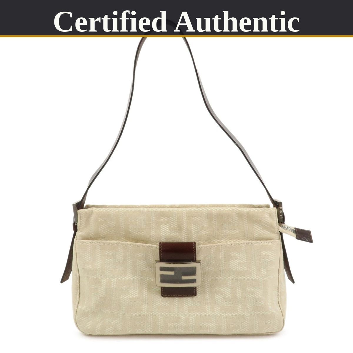 やや使用感あり】FENDI フェンディ ズッカ キャンバス レザー