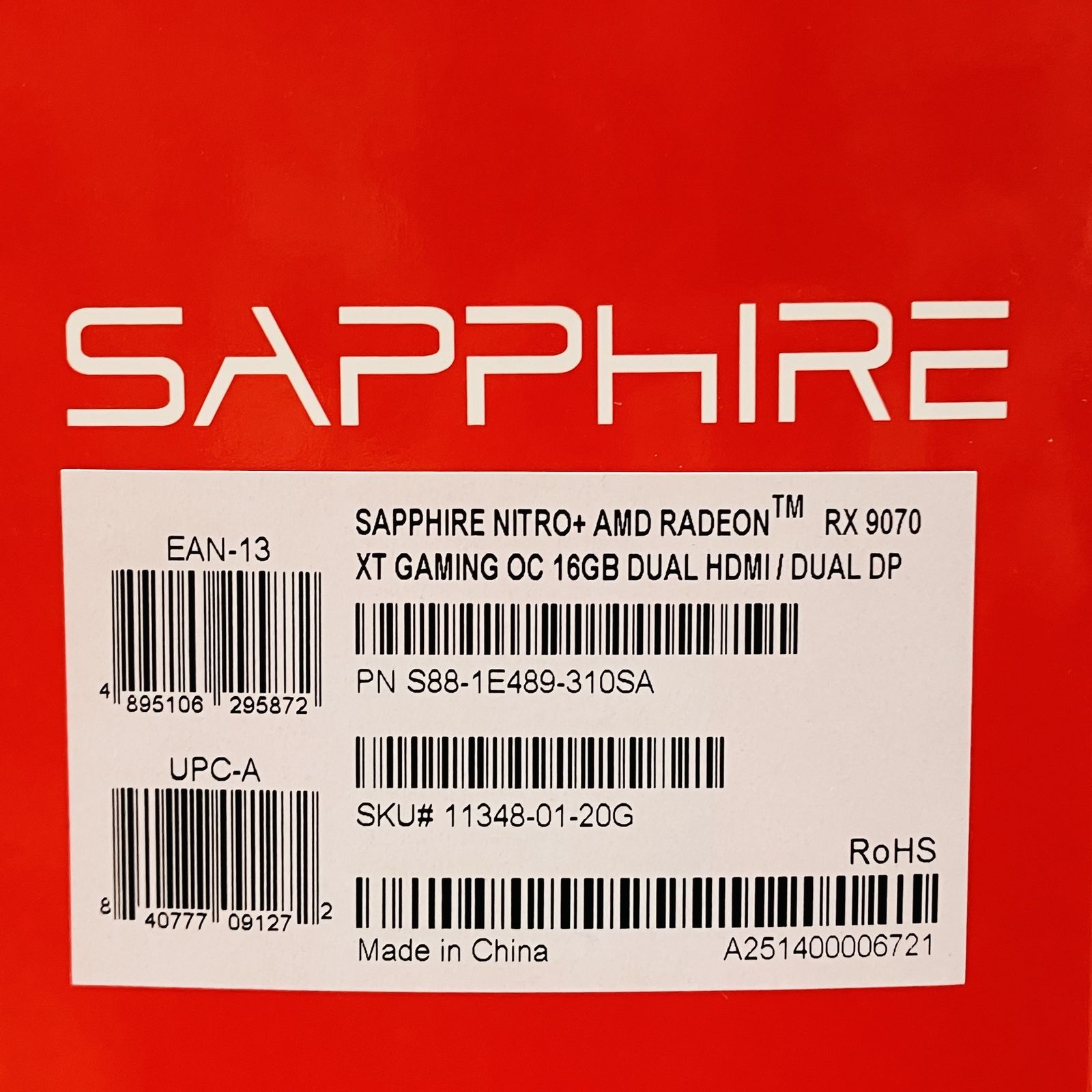  NITRO Radeon RX 9070 XT GAMING OC 16 GB GDDR 6 PCパーツ グラボ ♥ グラフィックボード グラボ ビデオカード PCパーツ