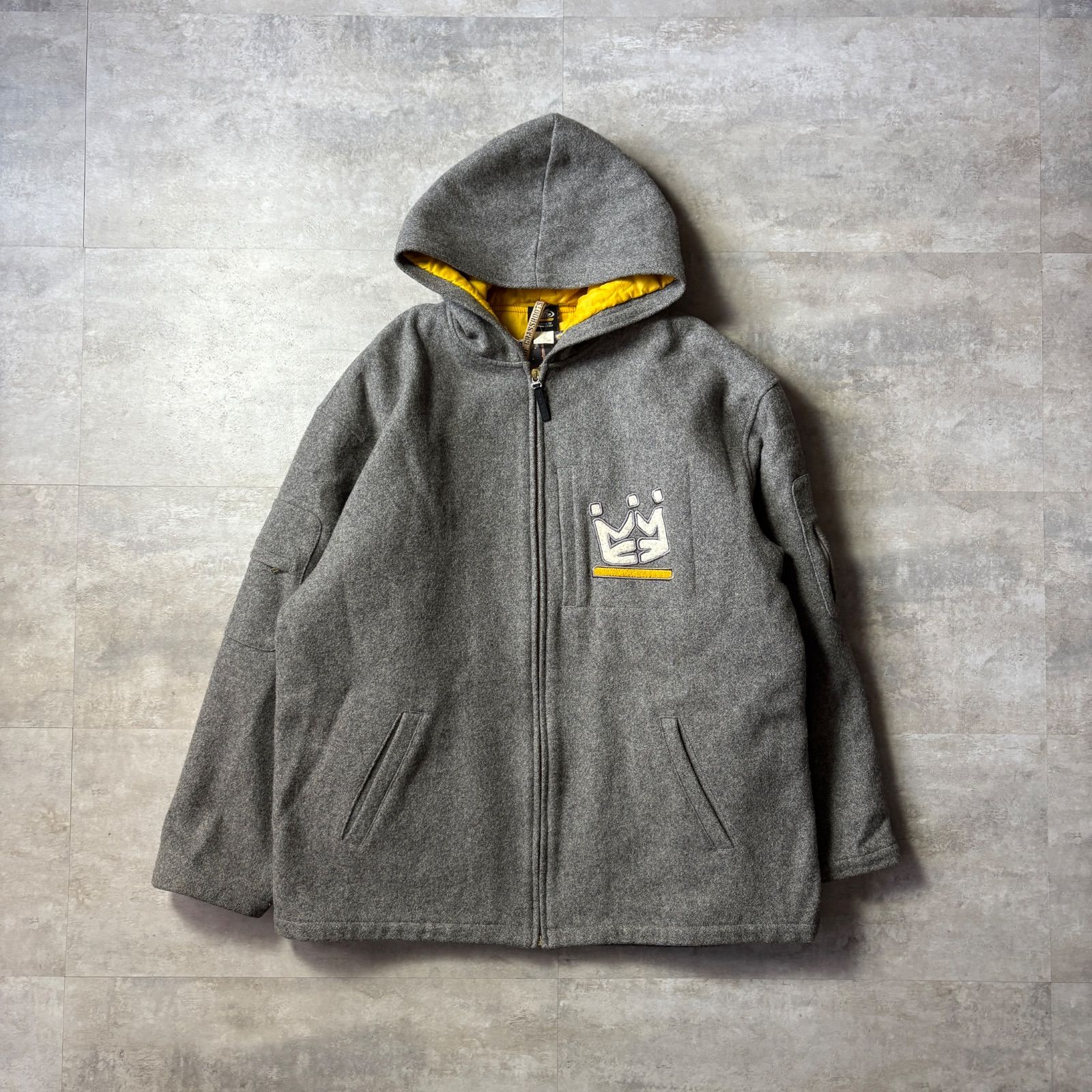 PNB Nation クラウンロゴ刺繍 ウールジップパーカー hiphop XXL