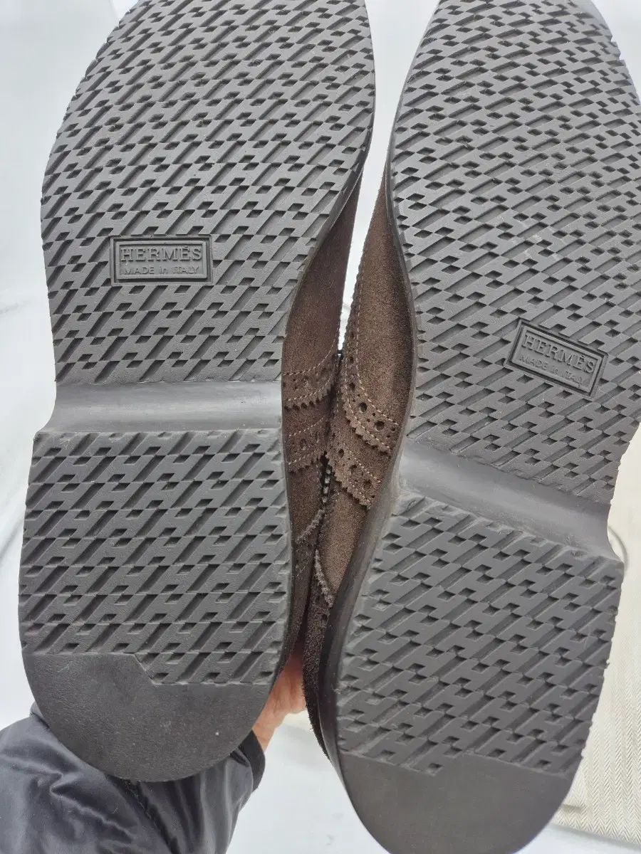  Hermes スウェード ブラウン メンズ 靴 ローファー ブーツ 革靴