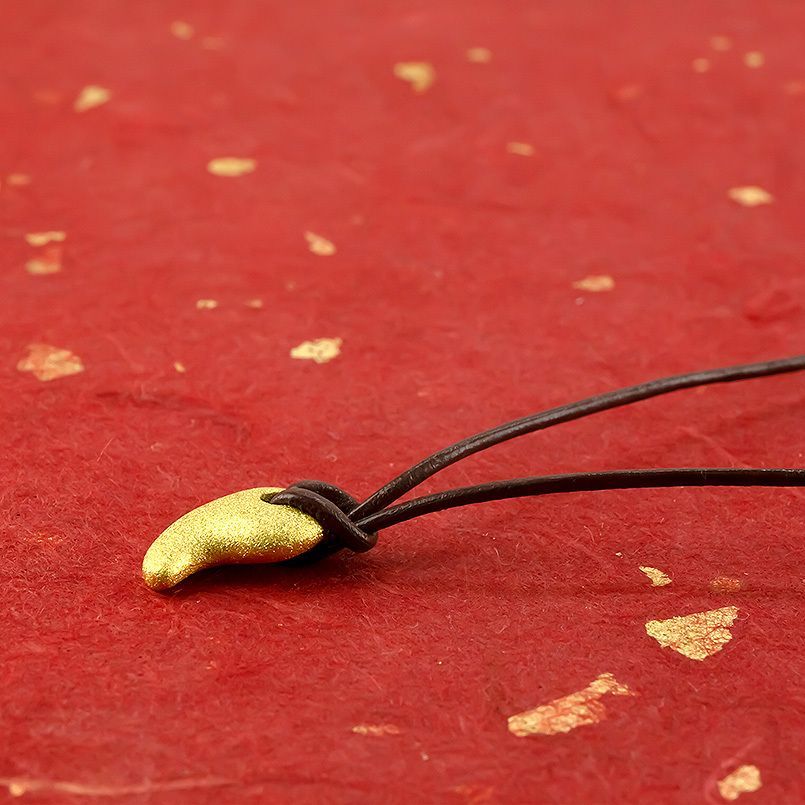  純金 24金 ネックレス メンズ 24 K 勾玉 金 ペンダントトップ 革紐 ゴールド シンプル 男性 資産 ネックレス アクセサリー