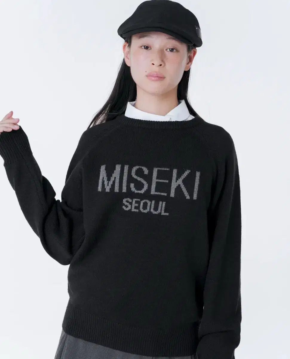 ミセキSEOUL ソウル ロゴ ウール ニット ブラック