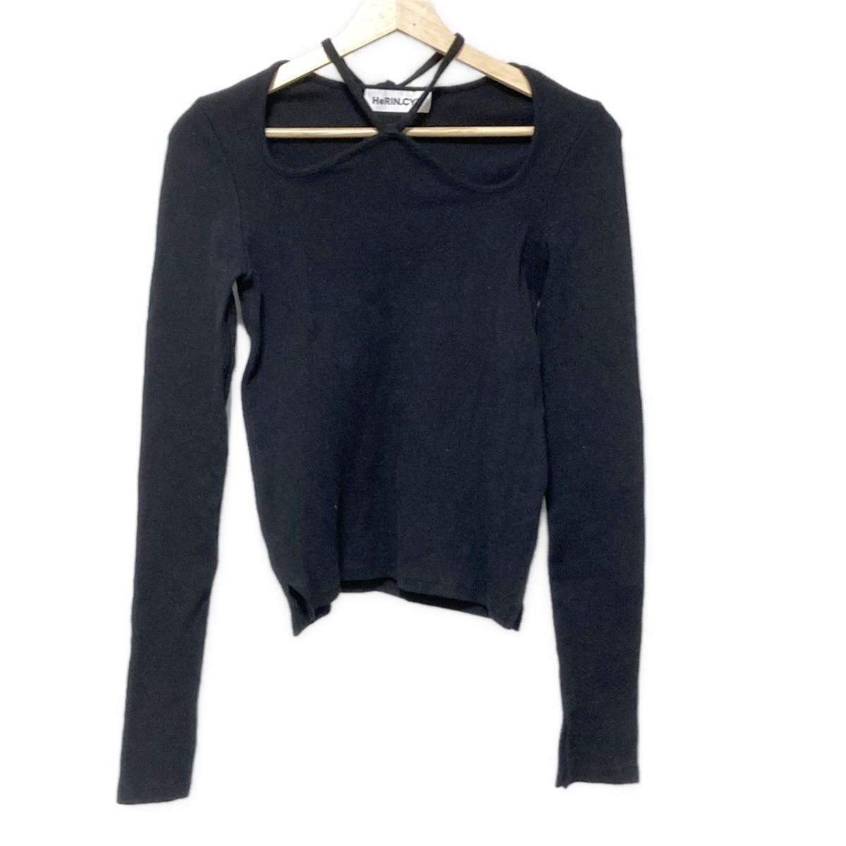 HeRIN CYE へリン ドット サイ 長袖カットソー サイズF レディース 黒