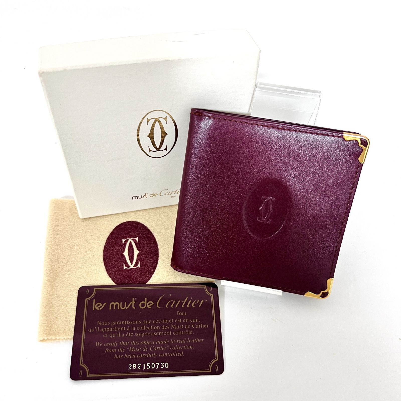 SD4279 Cartier カルティエ マストライン ボルドー レザー 二つ折り