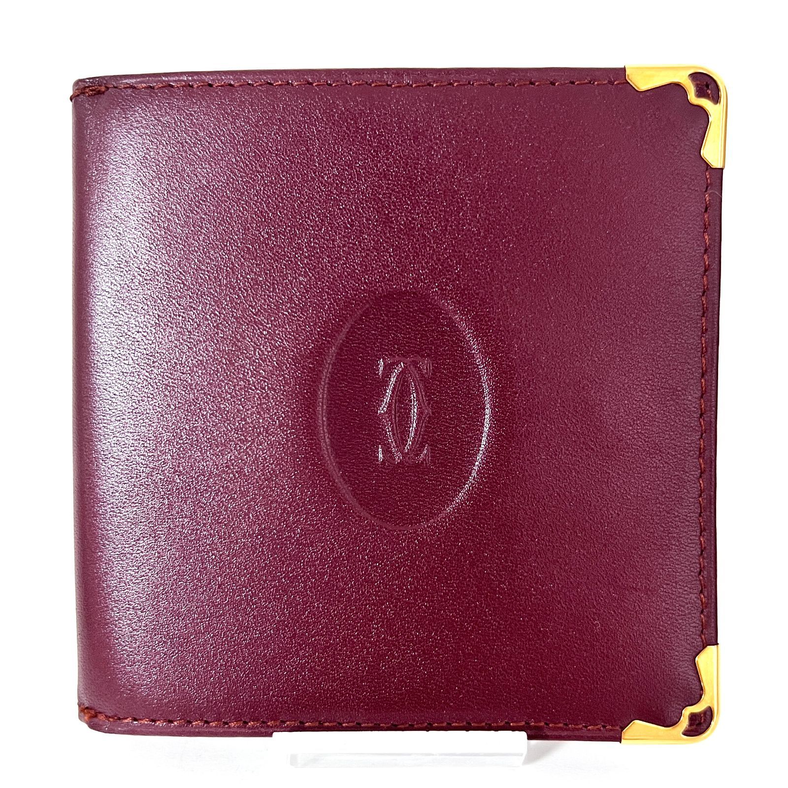 SD 4279 Cartier カルティエ マストライン ボルドー レザー 二つ折り財布 コンパクトウォレット